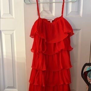 Sincerely Jules Red Ruffled Mini Dress